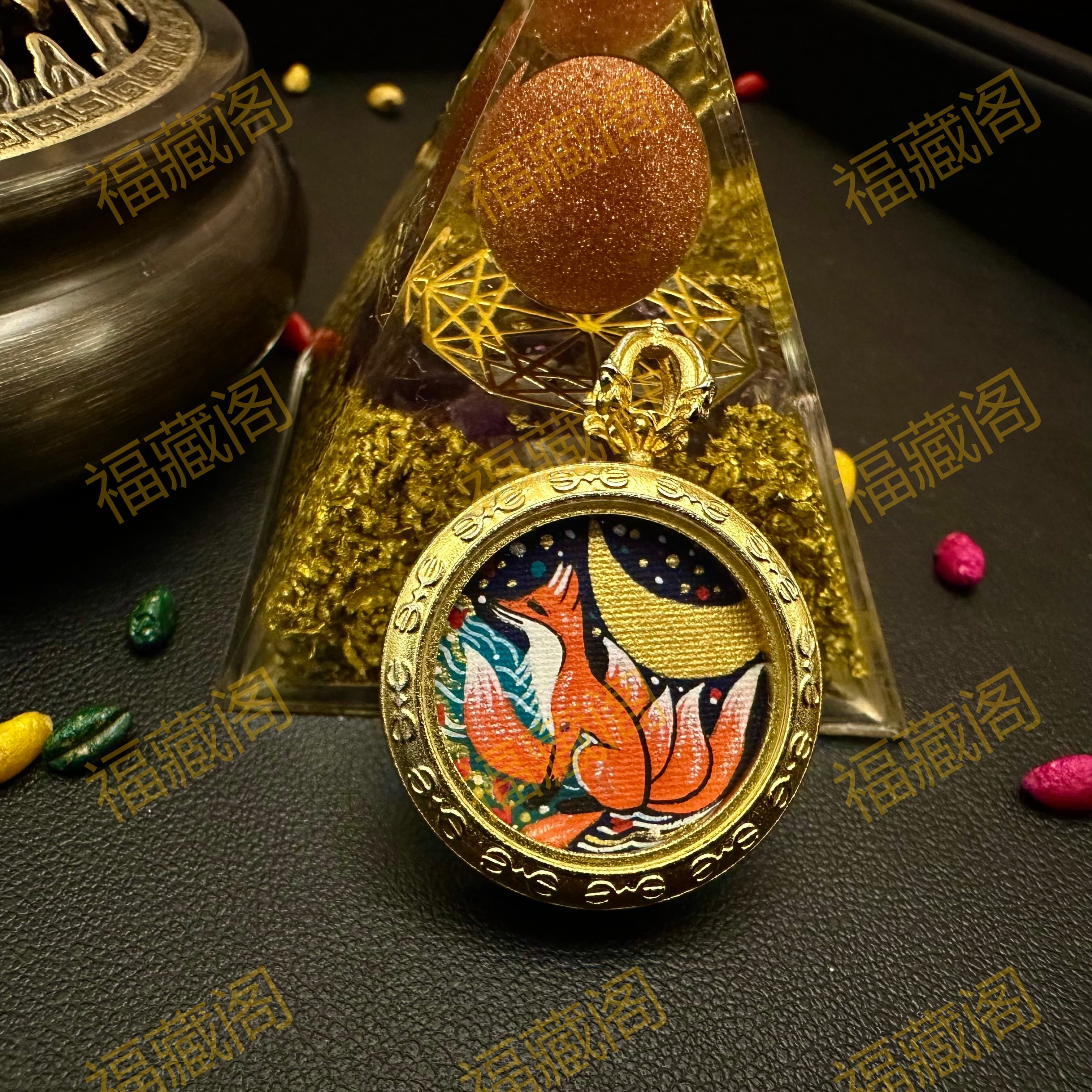 九尾狐仙 全身造像 直徑20mm