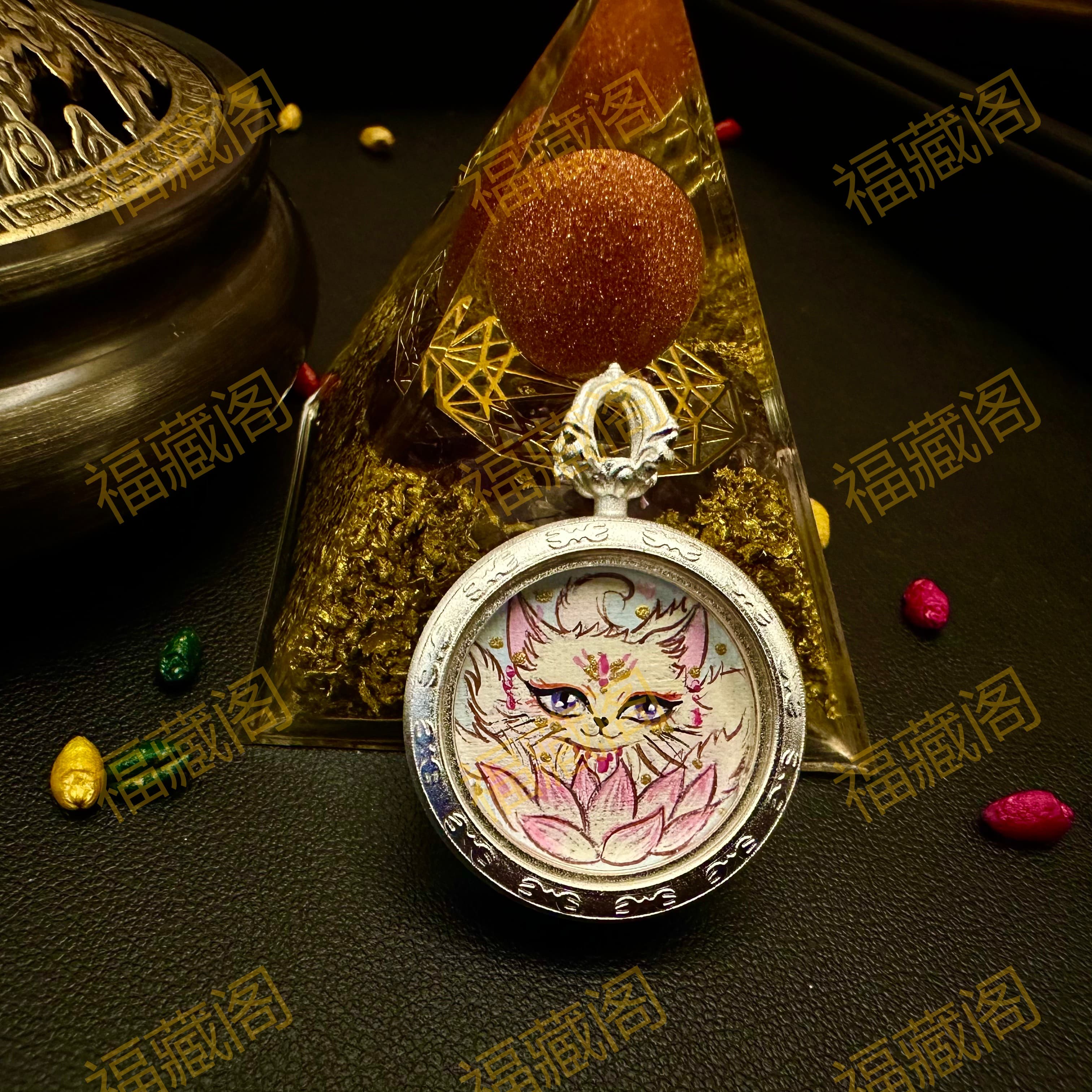 九尾狐仙 面首造像 直徑20mm